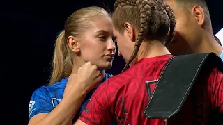 Anastasiya Dyuzhikova vs. Aleksandra Savicheva - Weigh-in Face-Off - (OCTAGON 51)