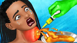 ASMR Get rid of giant acne on the neck | ASMR Animation