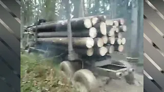 лесовозы Урал 4320 на бездорожье. Вывозка леса, грязь