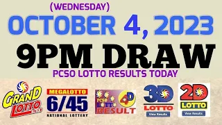 Lotto Result Today 9pm draw October 4, 2023 6/55 6/45 4D Swertres ez2 PCSO