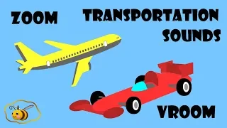 Transportation sounds for kids learning vehicles. Means of transport first words for toddlers