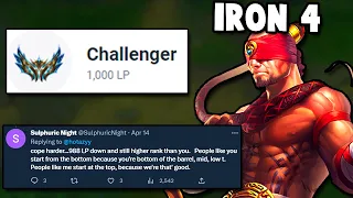 Most Delusional Iron 4 Player plays Lee Sin Jungle on his bought 1000 LP Challenger Account