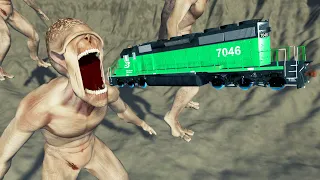 BeamNG.drive - Cars Jumping into Mouth of Hungry Alien