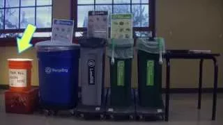 Custodial: Lunchroom Set-up for Recycling, Garbage and Compost