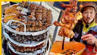 масштабный тур по уличной еде в оазис-тауне 🇹🇳 тунисский мастер барбекю + сумасшедшие морепродукты