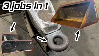 Worn drawbar ring, wear edge and bracket change