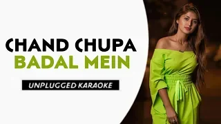 Chand Chupa Badal Mein (Piano Version) Free Unplugged Karaoke Lyrics | HQ Audio