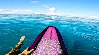 Surfing a Single Fin at DIAMONDHEAD | Perfect Glassy Morning | RAW POV