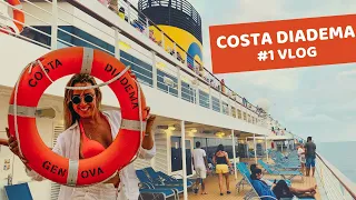 COSTA DIADEMA #1- EMBARQUE / TOUR PELO NAVIO / SAÍDA DO PORTO DE SANTOS