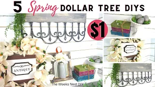 🌷5 Spring High-End Dollar Tree Decor DIYS | Spring Decor Crafts| Rustic Farmhouse DIYS !