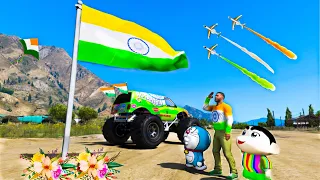 GTA 5 : Franklin and Shinchan & Doraemon Celebrate Independence Day 15 August 2023 In GTA V