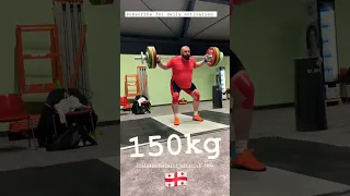 150 kgs muscle snatch by Lasha Talakhadze Georgian weightlifter at Europian championship