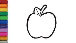 How to draw an Apple ? | Drawing and Coloring for Kids & Toddler | Happy Draw Art House