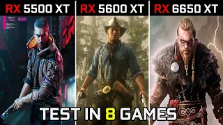 RX 5500 XT vs RX 5600 XT vs RX 6650 XT | Test in 8 Games | in 2022