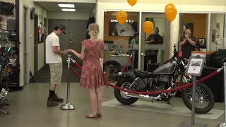 Boyfriend Surprises Girlfriend with Motorcycle, Gets GREAT REACTION!