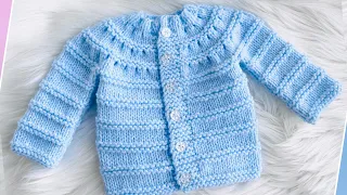 ¡Aprende a tejer lindo sweater cardigan top down ideal para principiantes! | Dos agujas paso a paso