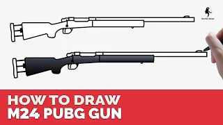 HOW TO DRAW M24 GUN FROM PUBG