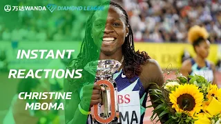 Christine Mboma reacts to winning her first Diamond Trophy - Wanda Diamond League