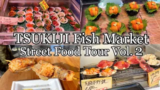 Tsukiji Fish Market Japanese street food tour! 15 selections! Tokyo Japan [Japan Travel Guide]