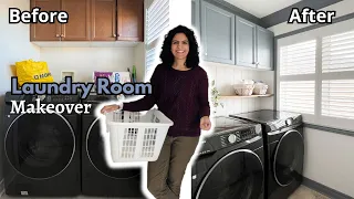 INSANE tiny laundry room makeover | BUDGET laundry room with TONS of organization hacks