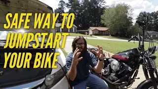 Jumpstart a Motorcycle with a Car