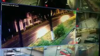 Видео момента аварии на Ленинском проспекте