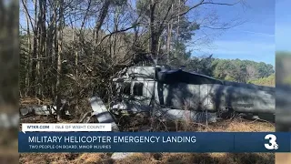 Military helicopter emergency landing