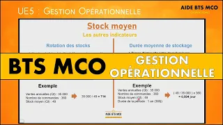 AIDE BTS MCO | La rotation des stocks et durée de stockage | U5 GESTION OPÉRATIONNELLE