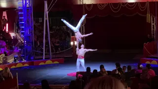 Hand to hand act in Tarzan circus