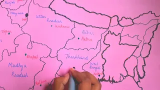 India Political Map with its state and their capital