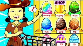 Which Egg Will Squid Game Choose? - Poor Squid Game VS Thief Raquelle | DIY Paper Dolls & Cartoon