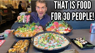 MASSIVE Sushi Challenge! Sashimi, Sushi & Maki | Huge Sushi Platters | Monkey Sushi | Man Vs Food