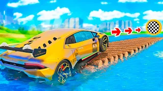 Testing CARS vs FLOATING LOGS in GTA 5!