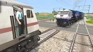 Two Trains on the Same track due to track fault #2 - Emergency stops | BeamNG.Drive
