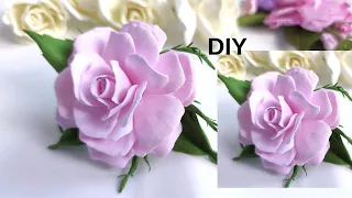 МК 🌿🌹🌿  РОЗА ІЗ ФОАМІРАНУ для ПОЧАТКІВЦІВ за 10 хвилин/ Realistic roses from foamiran /