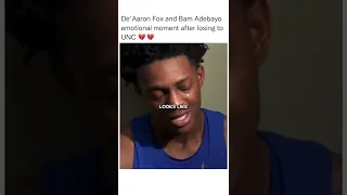 De’Aaron Fox And Bam￼ Adebayo emotional moment after losing to UNC 🥺🥺🥺 #shorts