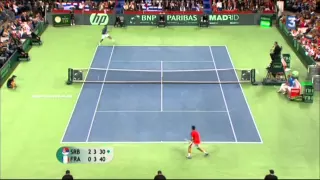 Incroyable Coup droit de Monfils /  Monstrous forehand of Monfils against Djokovic