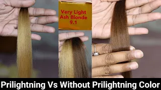 Prilightning And Without Prilightning Color Practical ||9.1 Very Light Ash Blonde || By Salonfact
