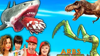 Dinosaurios vs. BICHOS!! y MEGALODONES !! Los Polo combaten por equipos en ARBS