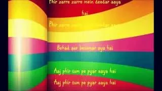 Aaj Phir karaoke  with lyrics720p