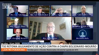 Ao vivo: TSE retoma julgamento da chapa Bolsonaro-Mourão