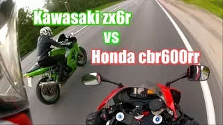 Honda cbr600rr 2008 vs Kawasaki ZX6R 2003, зацеп, мотобудни