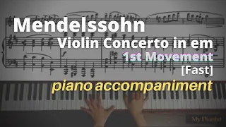 Mendelssohn - Violin Concerto in Em, Op.64, 1st Mov: Piano Accompaniment [Fast]