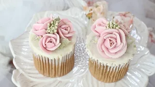 장미 컵케이크 만들기 How To Make Rose Flower Cupcakes