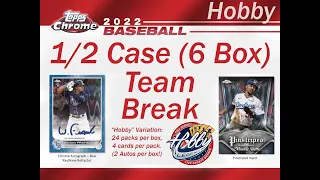 2022 Topps Chrome HOBBY 1/2 Case (6 Box) TEAM Break #4 eBay 09/16/22