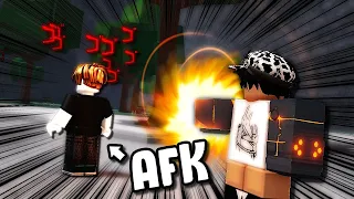 AFK FAKE NOOB TROLLING in Roblox The Strongest Battlegrounds