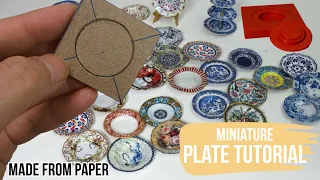 How to make miniature plates from paper and foil. 1/12 scale.