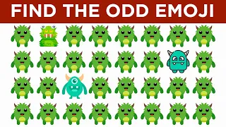 Find The Odd Emoji Out cute monster #79 - Difficult level by Kani