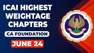 Highest Weightage Chapters as per ICAI | CA Foundation June 24 | Subject Wise Weightage | ICAI Exams