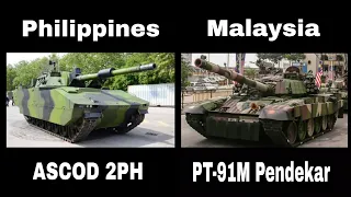 ASCOD 2PH (Philippines) vs. PT-91M Pendekar (Malaysia) Main Battle Tank MBT Military Comparison